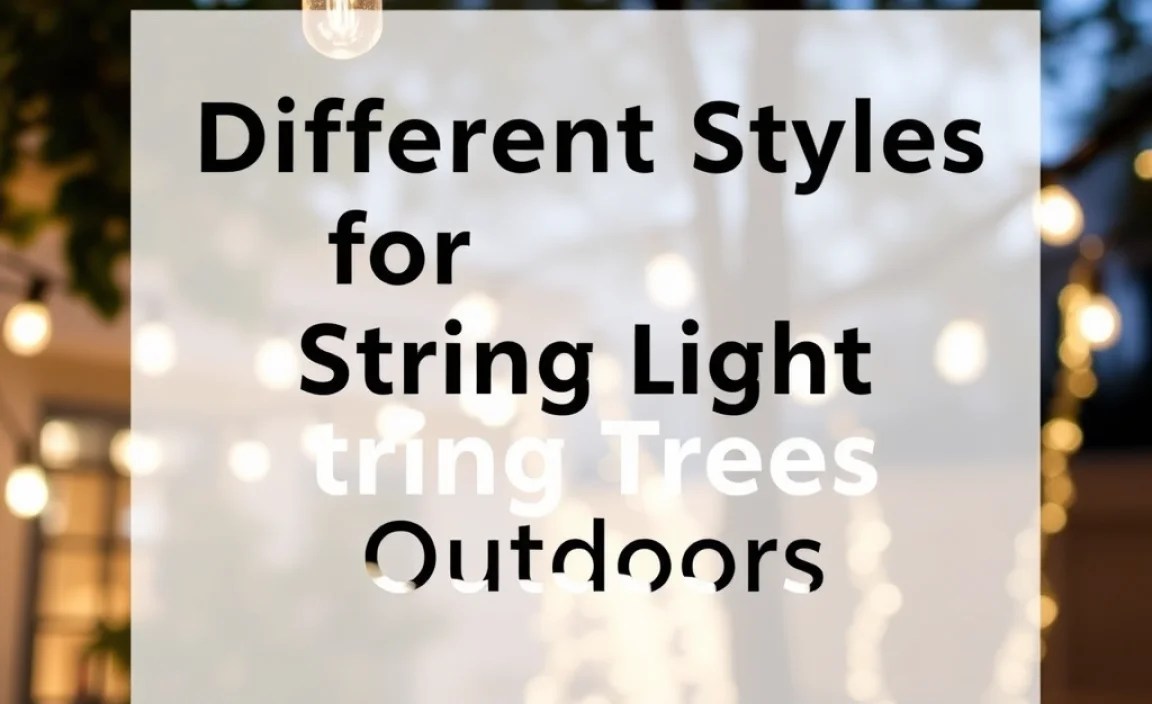 Different Styles for String Lights Trees Outdoors