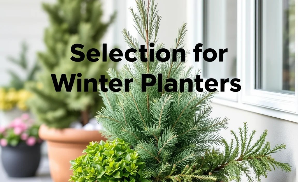 Evergreen Selection for Winter Planters