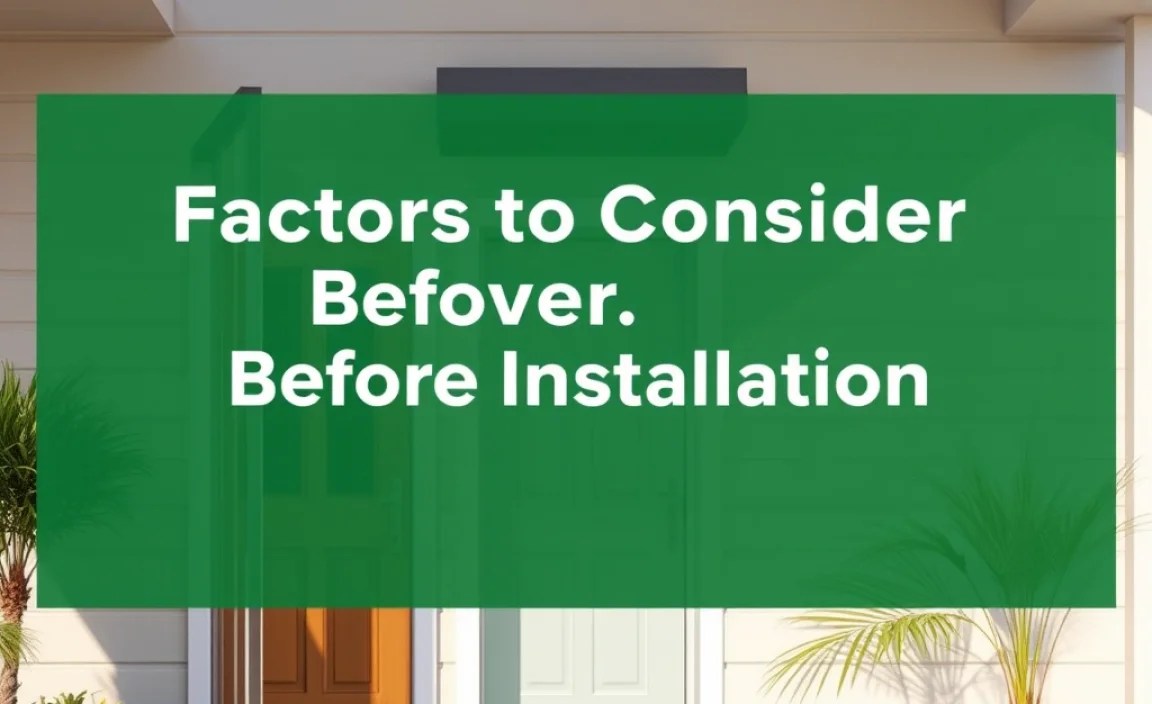 Factors to Consider Before Installation