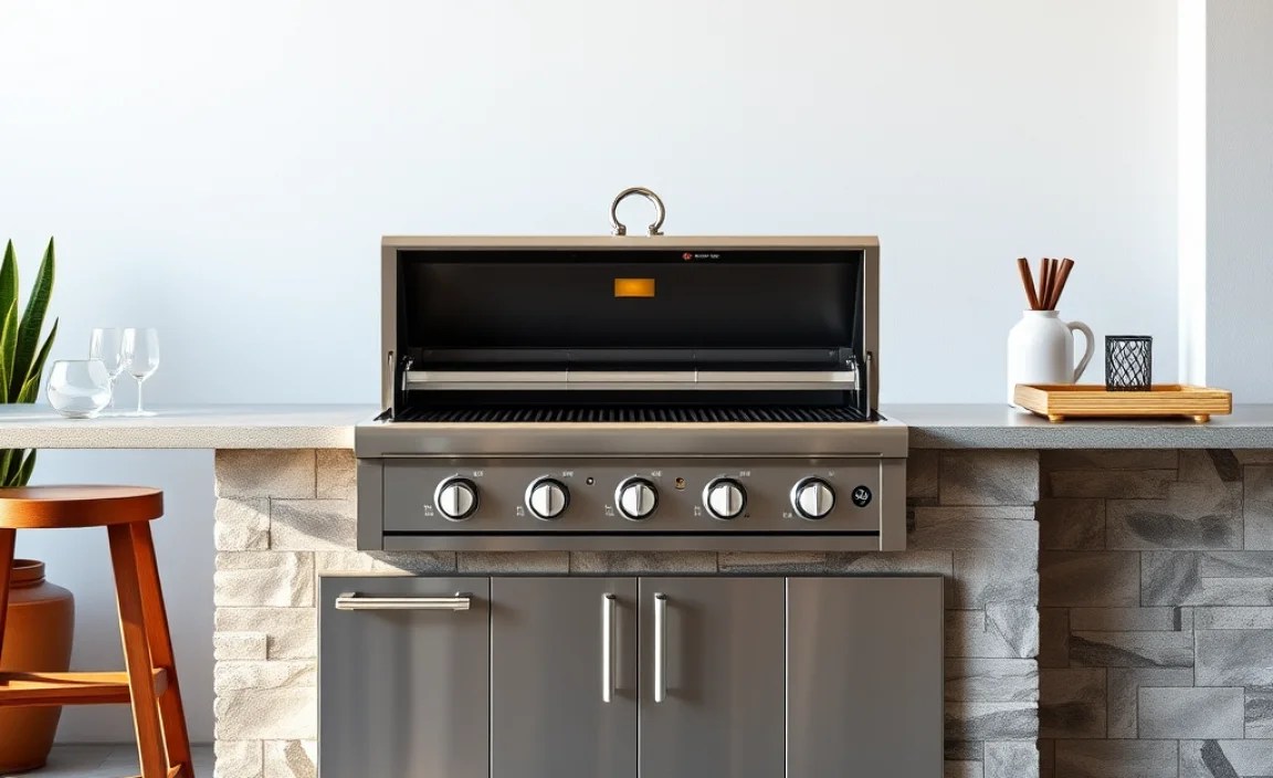 gas grill insert for outdoor kitchen