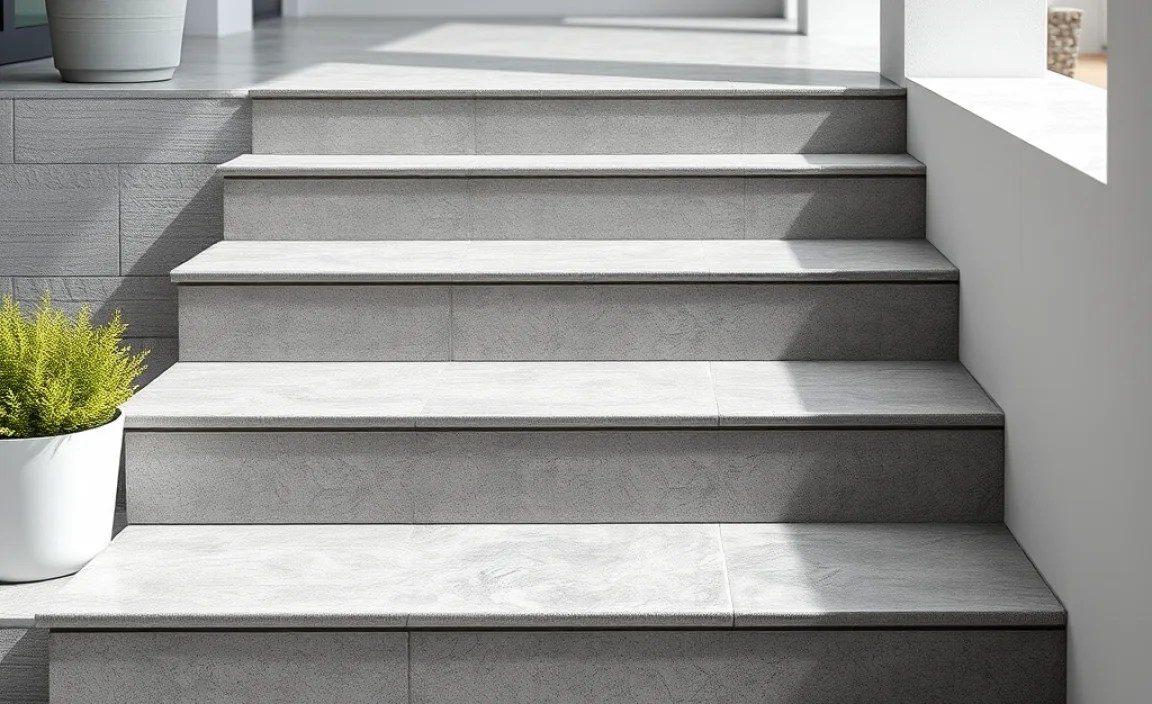 grey outdoor tiles steps