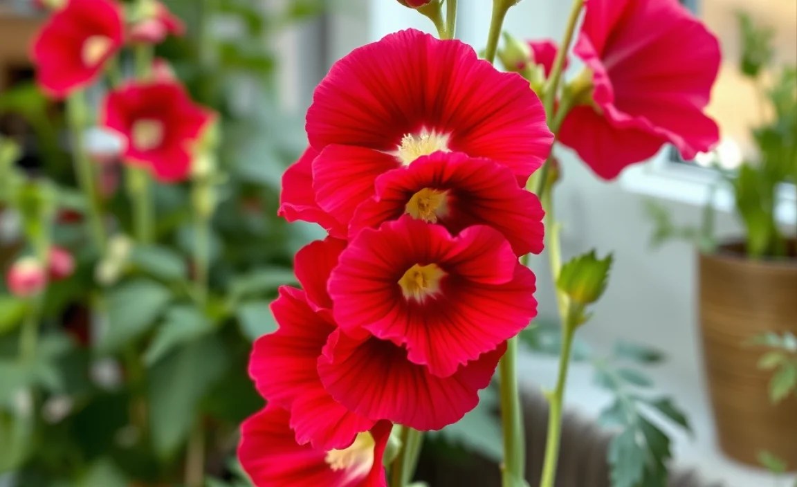 grow hollyhocks