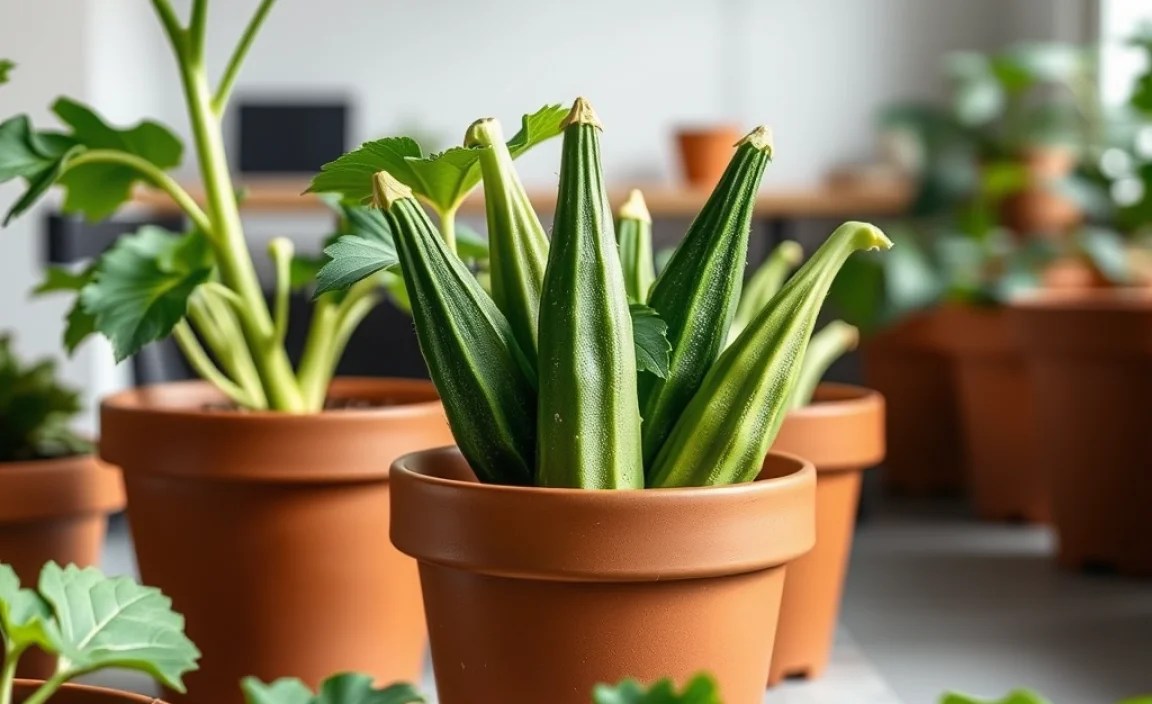 grow okra pots