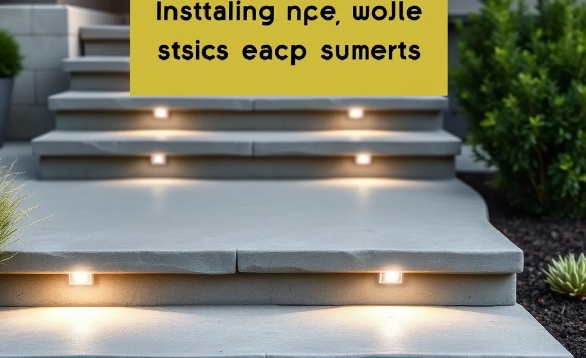 Installing Solar Step Lights on Concrete