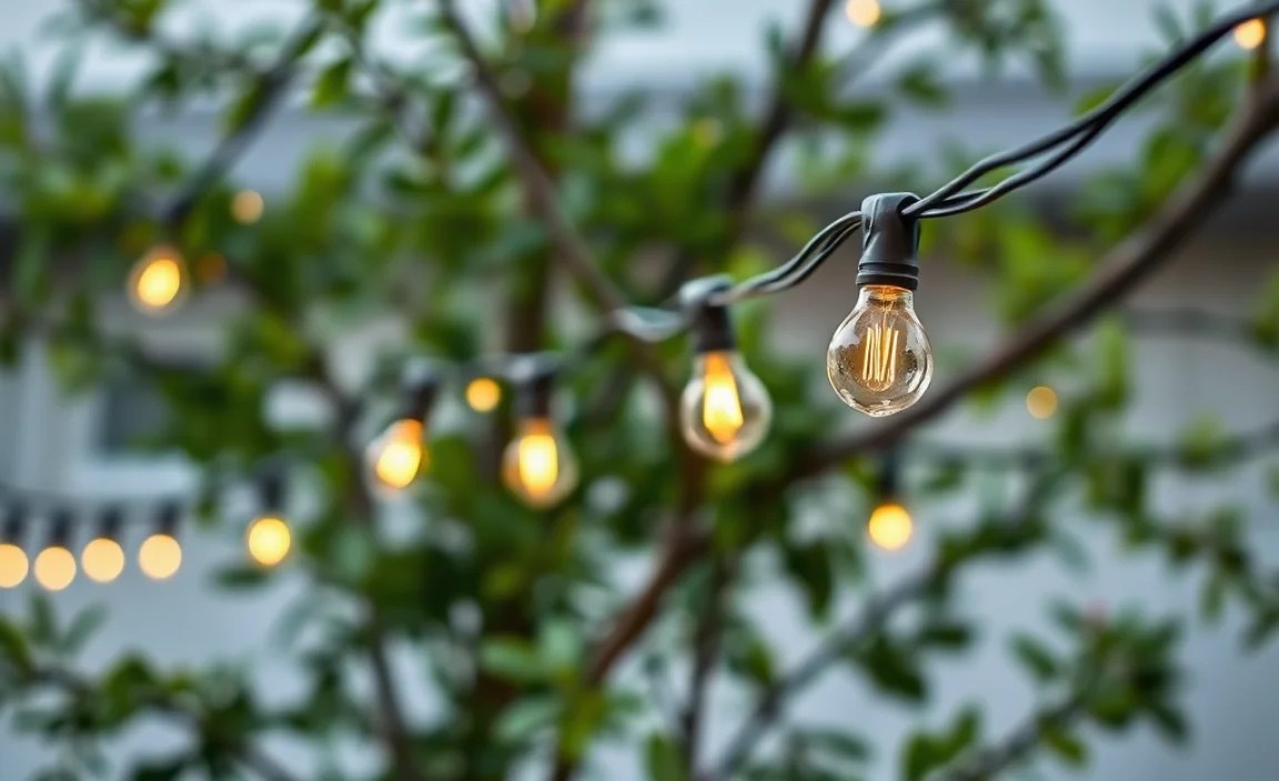 Installing String Lights Safely on Trees