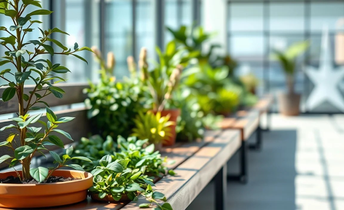 low bench plants outdoor
