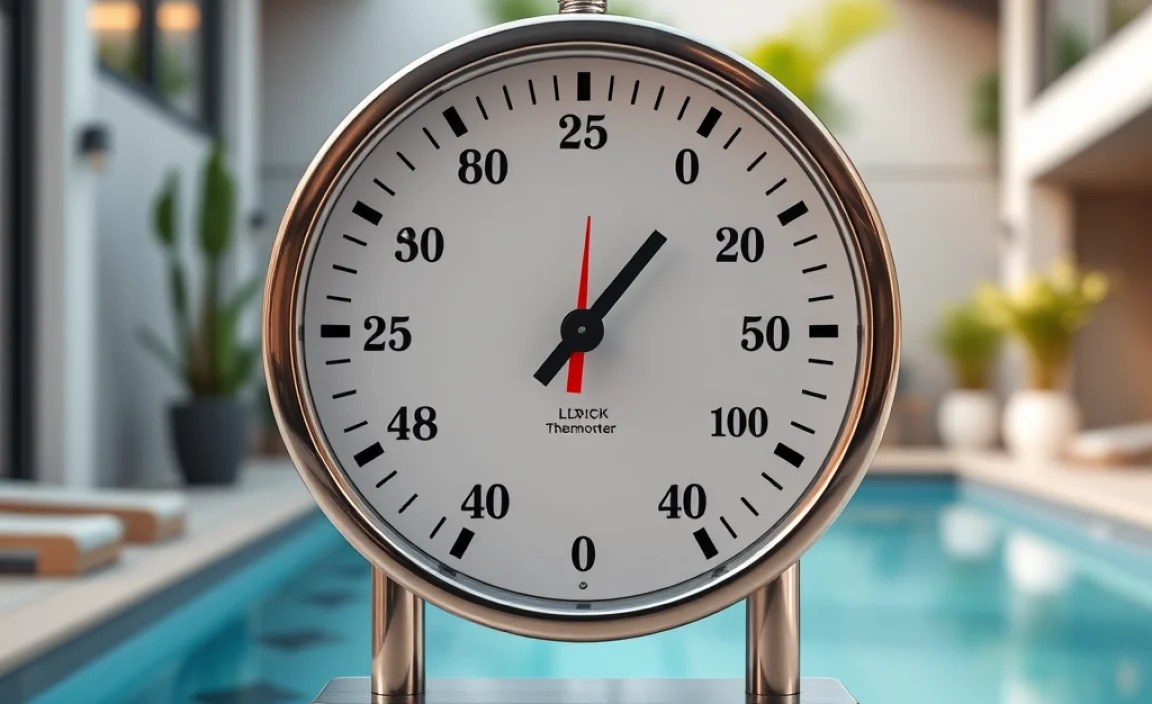 outdoor clock thermometer set pool area