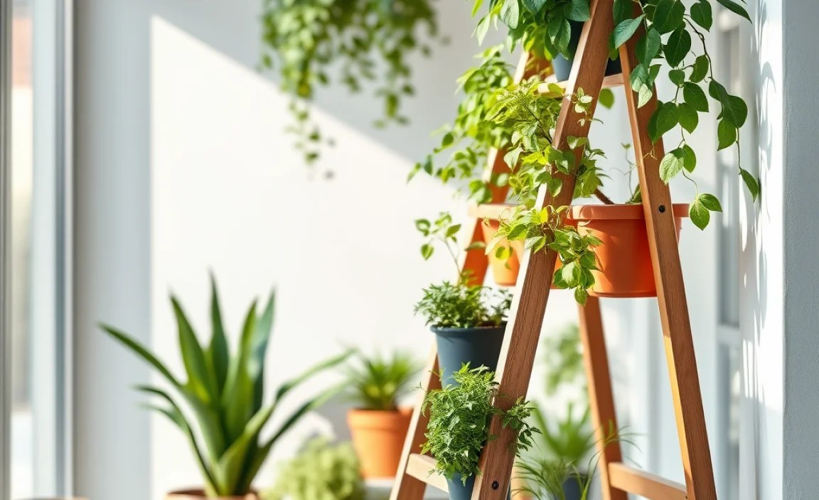 outdoor ladders plants