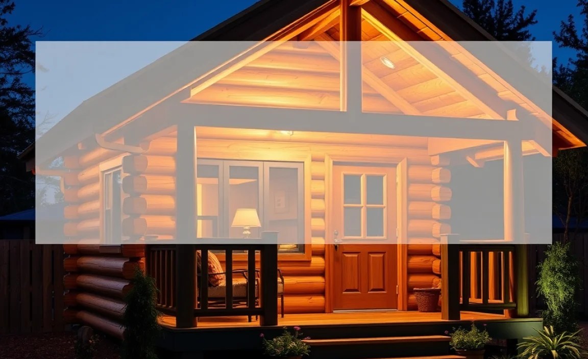 outdoor lighting log cabin