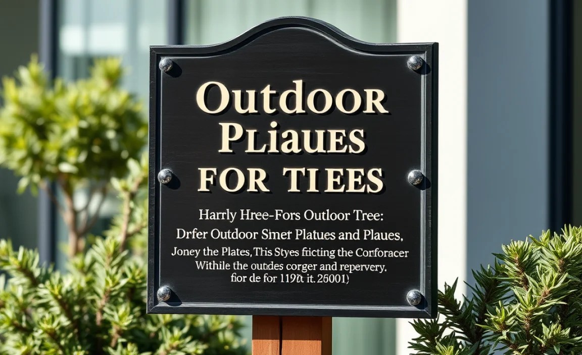 outdoor plaques for trees