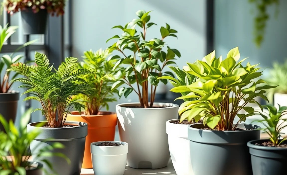 outdoor plastic pots plants