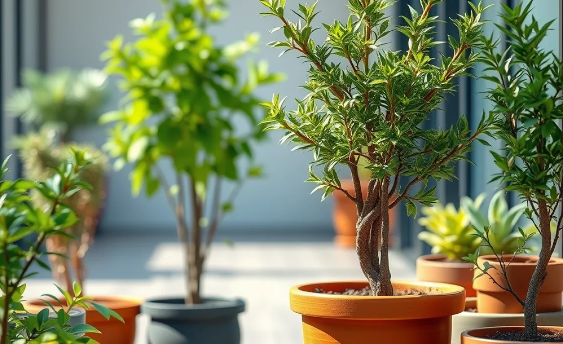 pots outdoor trees