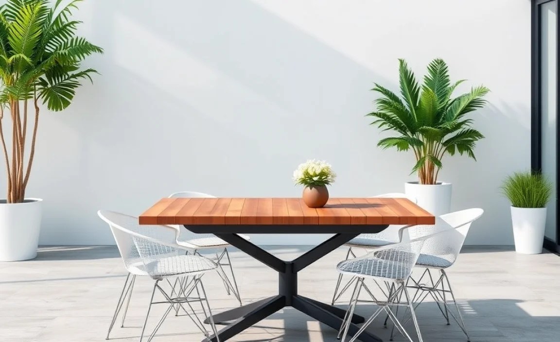 rectangle outdoor dining table 8