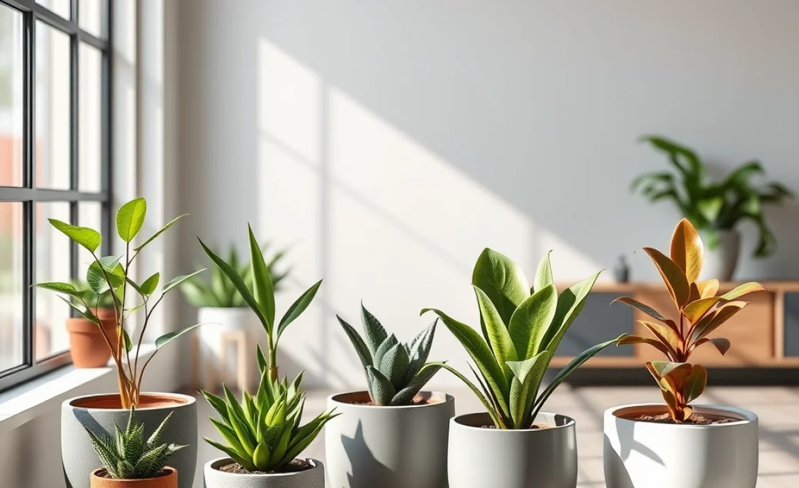 rectangular indoor pots plants