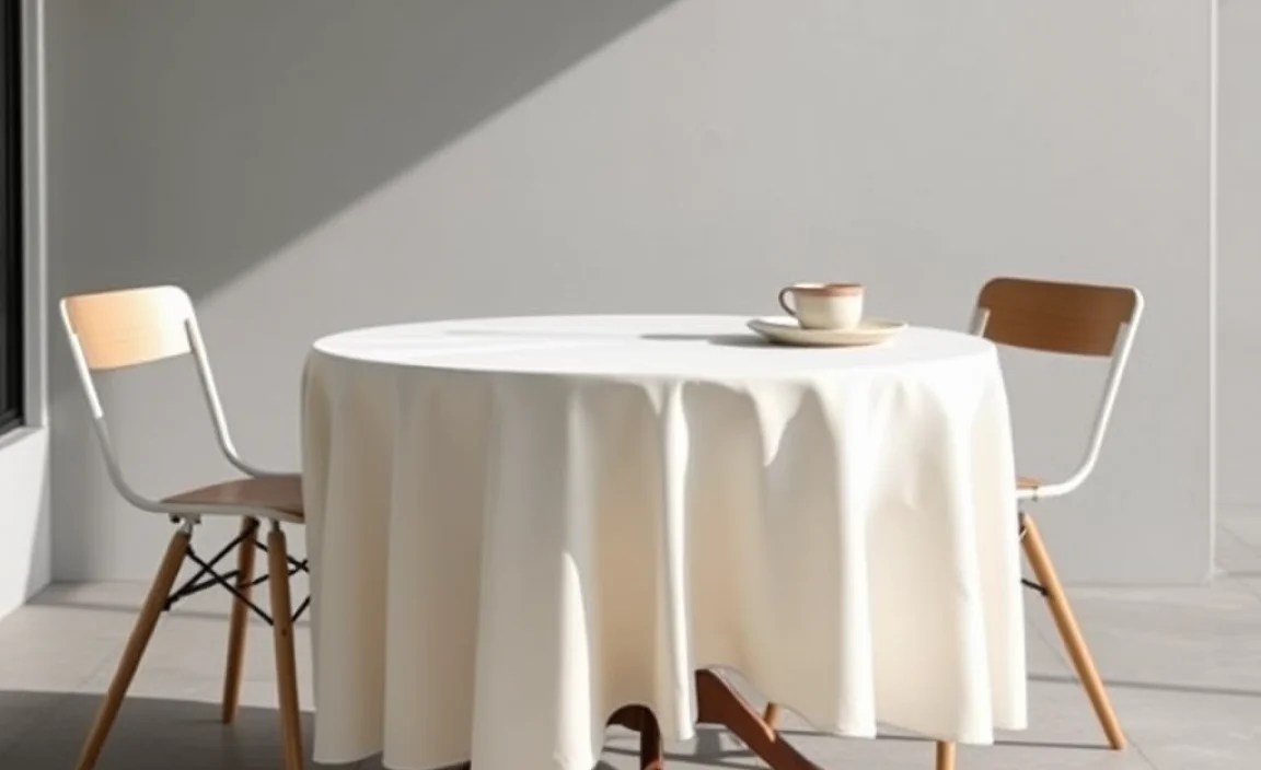round tablecloth outdoor table