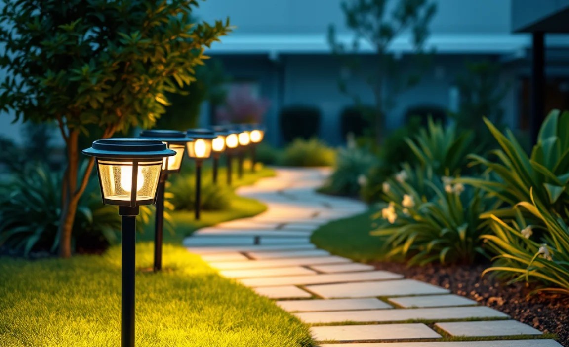 solar lights garden paths