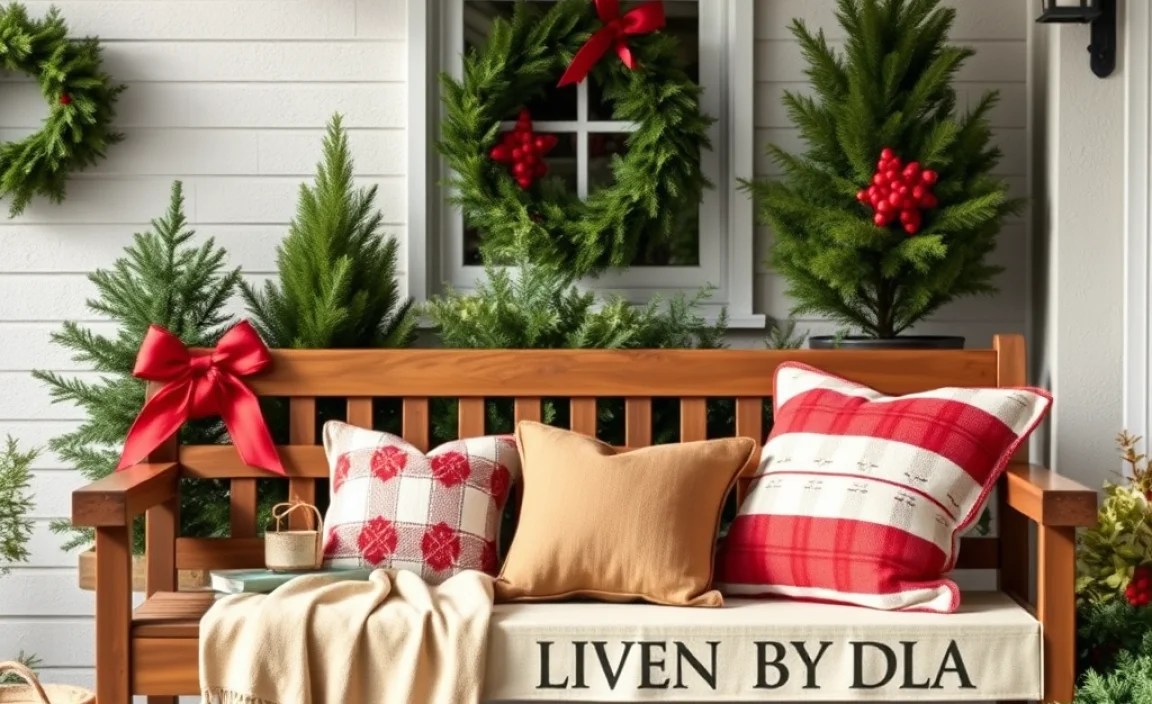Using Pillows and Throws for a Cozy Bench