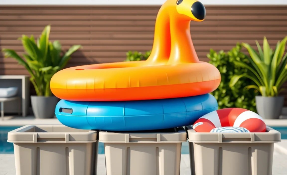 Using Storage Bins for Pool Float Organization