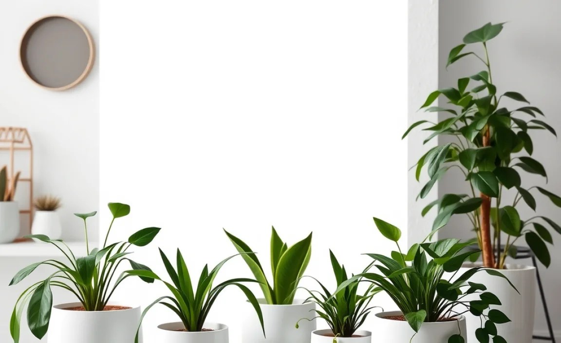 white indoor pots plants
