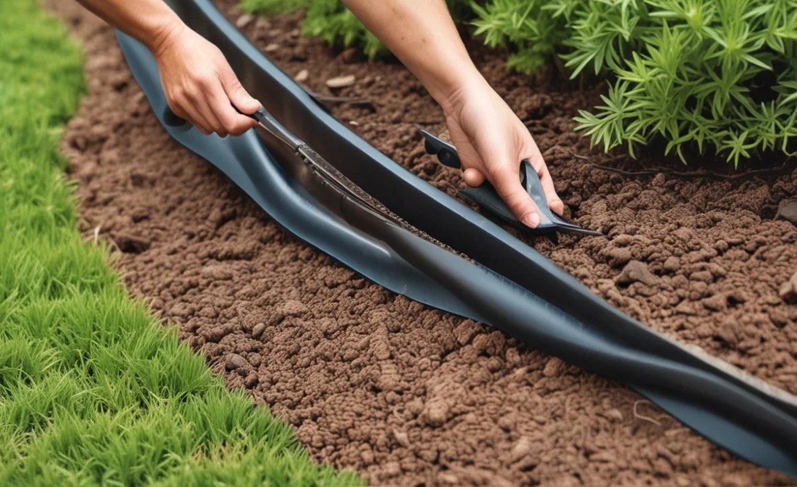 Installing Rubber Edging for Gardens
