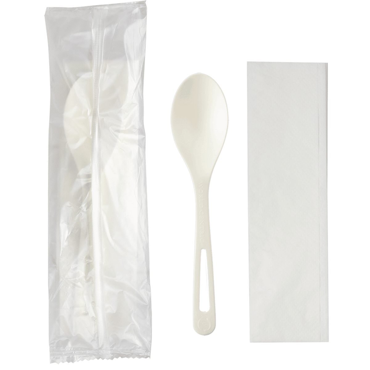 6" Individually Wrapped Spoon with Napkin (500 kits / case) Ecopliant