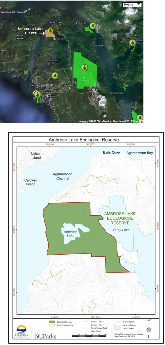 Ambrose Lake Maps Friends of Ecological Reserves