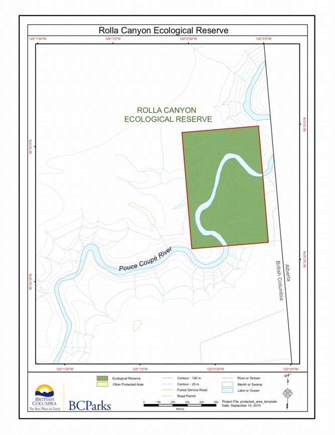Rolla Canyon ER 150 Map Friends of Ecological Reserves