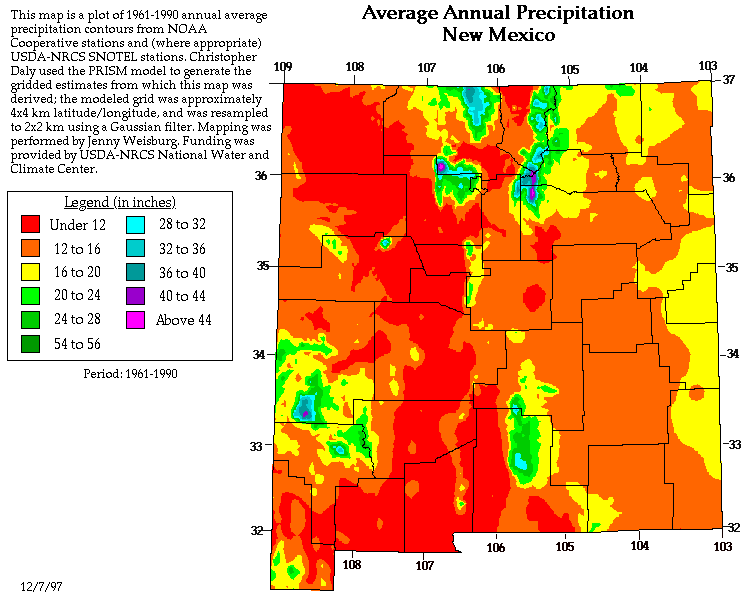 New Mexico Vegetation Megatransect along each degree of north latitude
