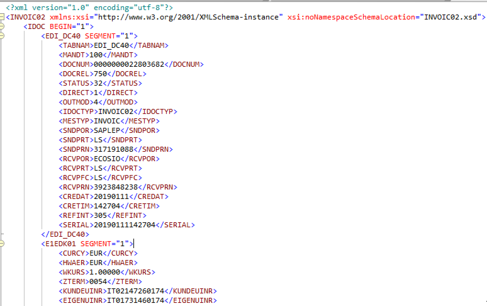 Composition and Structure of an INVOIC IDoc in SAP ERP ecosio