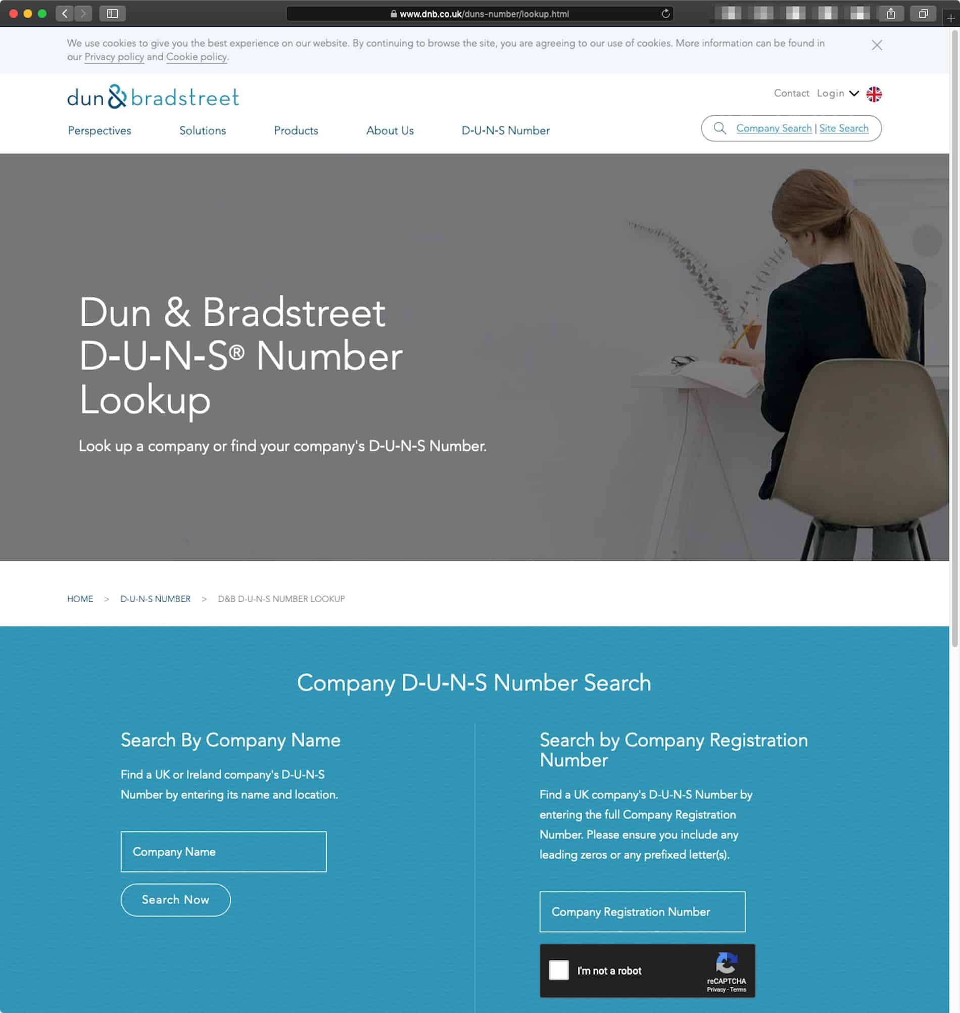 A Screenshot of the Dun & Bradstreet UK Platform