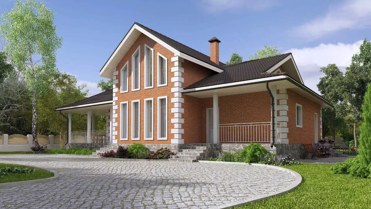 Project of a twostorey house without a garage S277 EcoSipBud