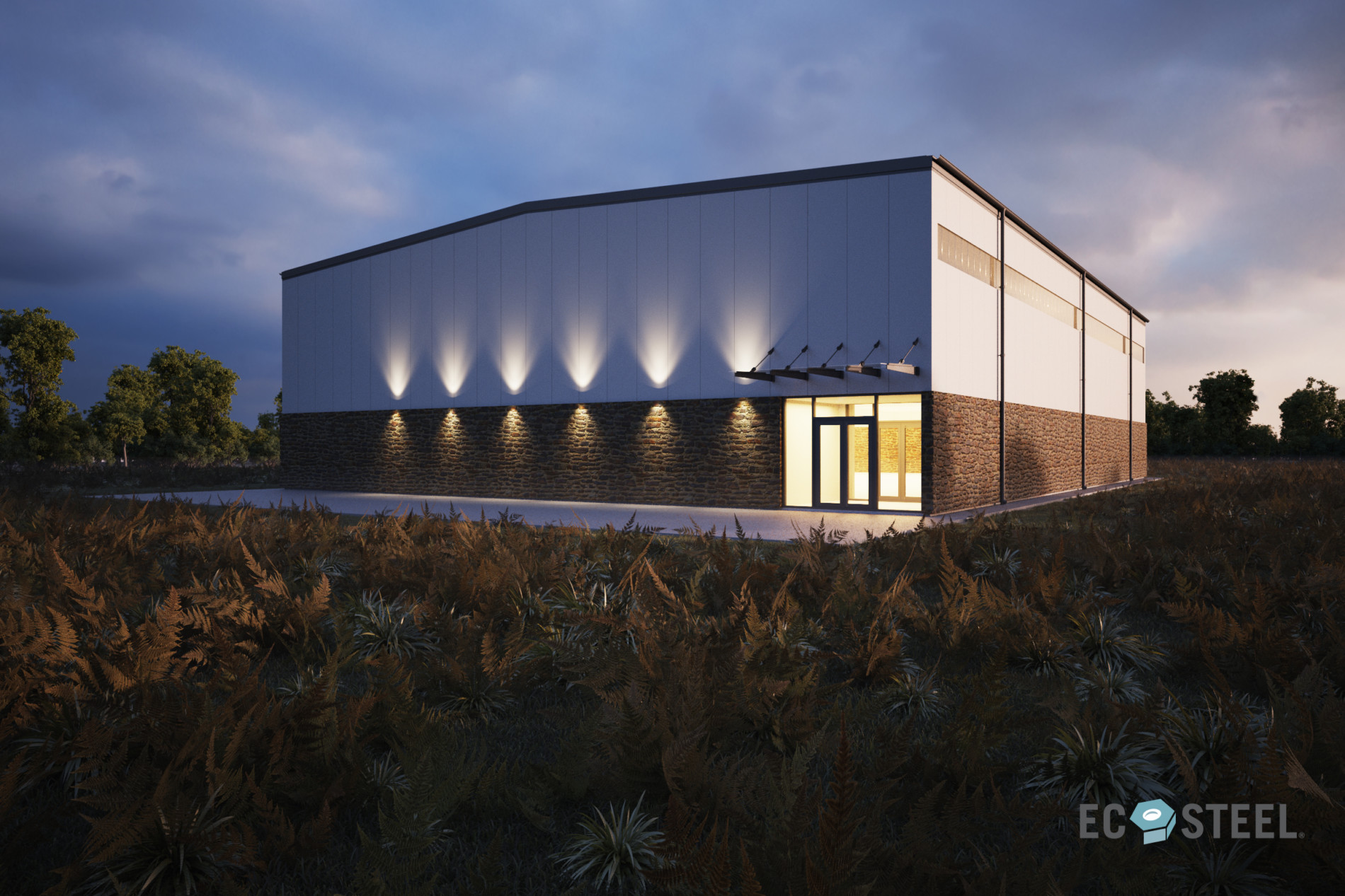 Indoor Basketball Gym EcoSteel Iconic Steel Building Systems Commercial Construction High