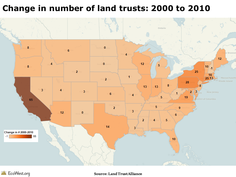 The growth of land trusts 2000 to 2010 EcoWest