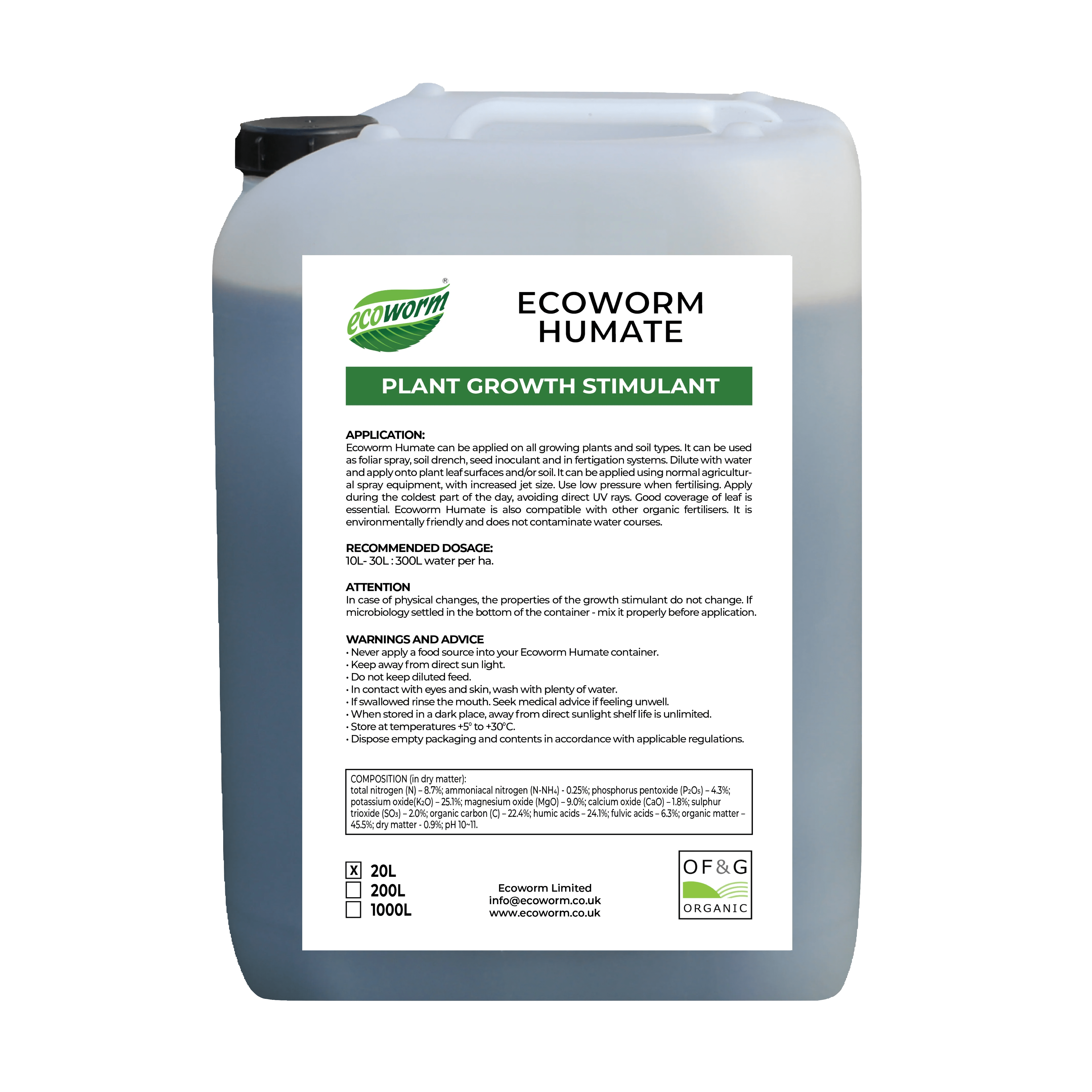 Ecoworm Humate Organic Microbial Fertiliser from