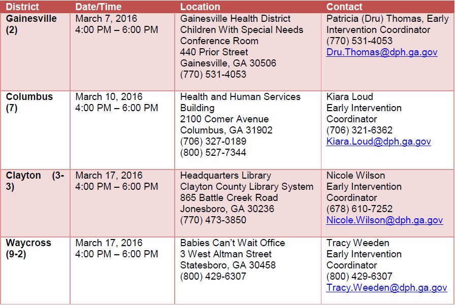 Department of Public Health’s Babies Can’t Wait Program Seeks