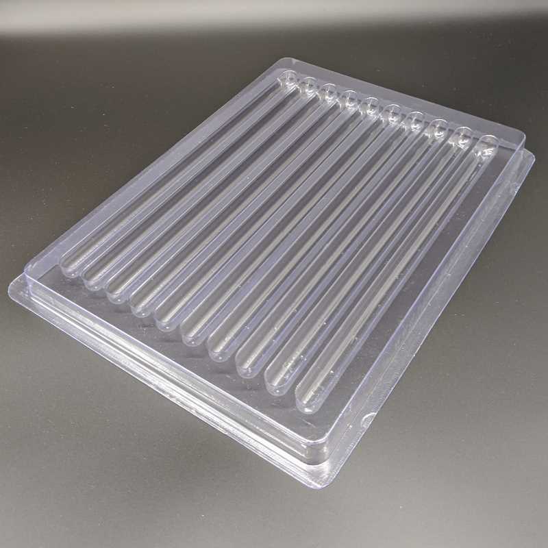 Cylindrial Cavity Clear Plastic Trays 10.13 X .44 X .5