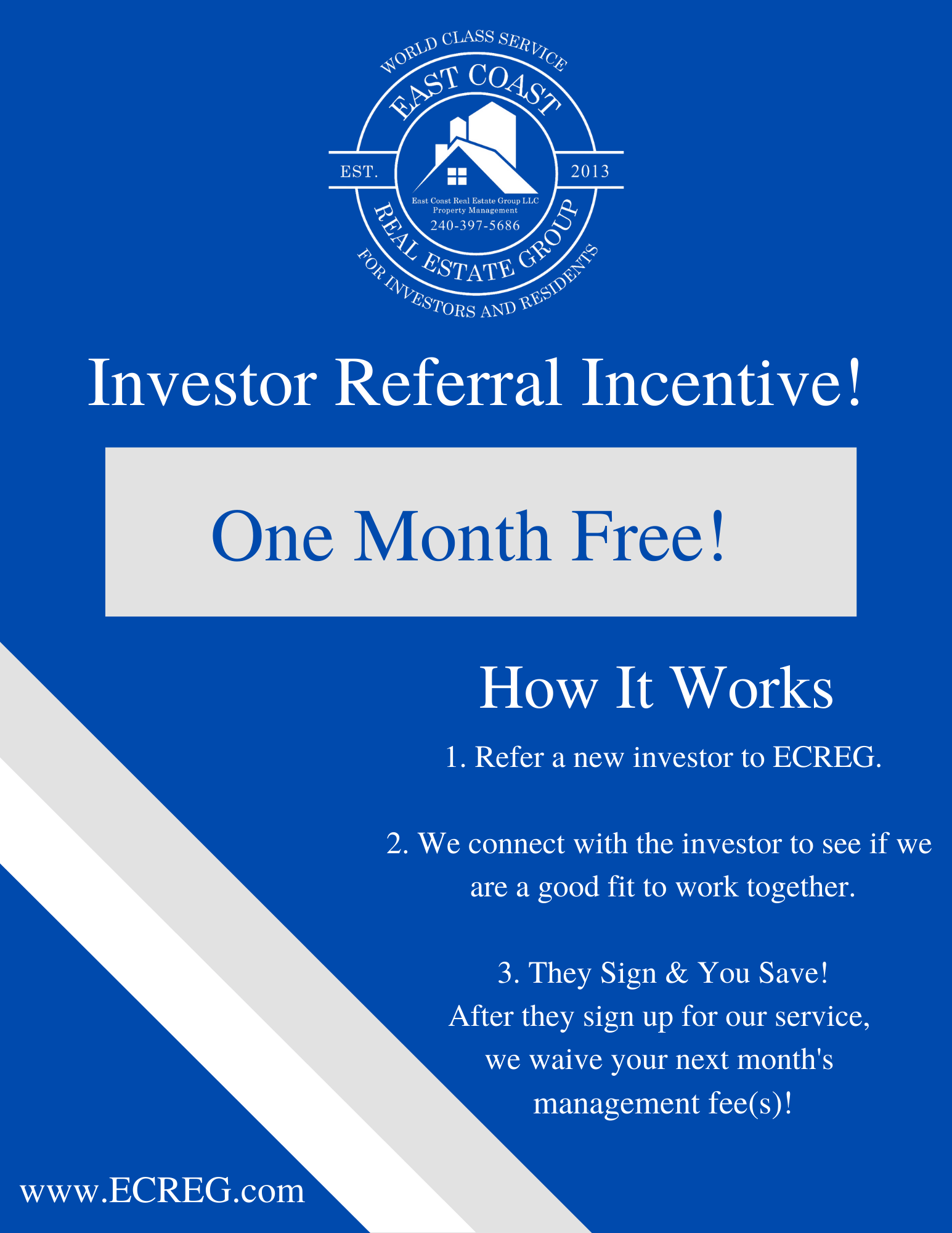 Investor Referral Program East Coast Real Estate Group LLC