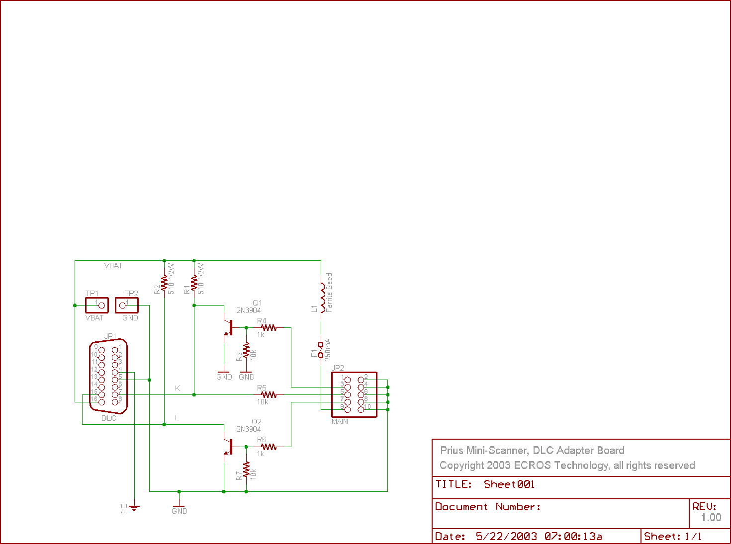 Mini-OBDII Scanner Circuit Design