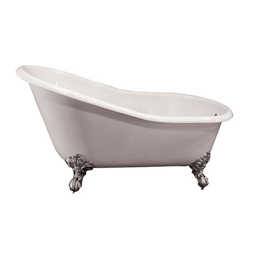 ♠ ♣ HelixBath Eleusis Freestanding Acrylic Bathtub 67\" White w/ Round