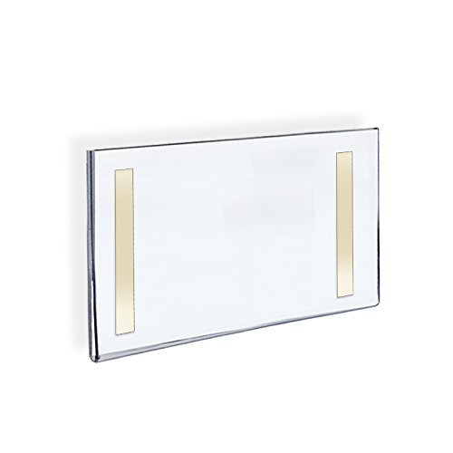 Lots of 10 Acrylic Horizontal Wall Mount Sign Holder w/ Adhesive Tape