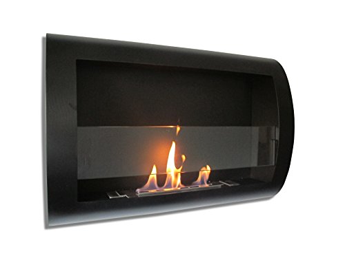 hot hot hot Sale Chic Fireplaces Charleston Matte Black Metal Wall