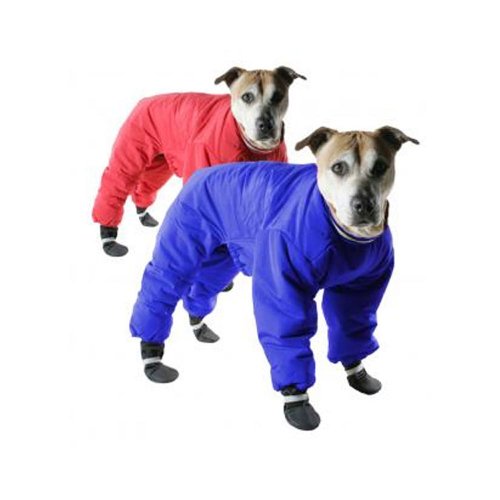 Muttluks 4 Legged Nylon Reversible Dog Snow Suit Size 12 Red Blue Amy