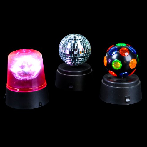 Disco Lights For Home Set of 3 Small Battery Operated Disco Party