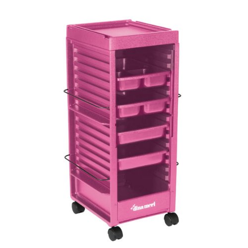 Top Performance Plastic Classic Rolling Grooming Carts, Pink Pet