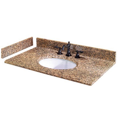 Pegasus PE25649 25 Inch Montesol Granite Vanity Top with White Bowl and 8 Inch Spread Jacob T