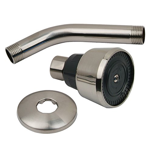 BrassCraft SWD0455 Mixet 5653 SN Full Spray Shower Head 2.5 GPM Max Arm and Flange PVD Satin