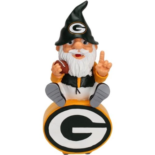 Green Bay Packers Gnome Sitting on Team Logo