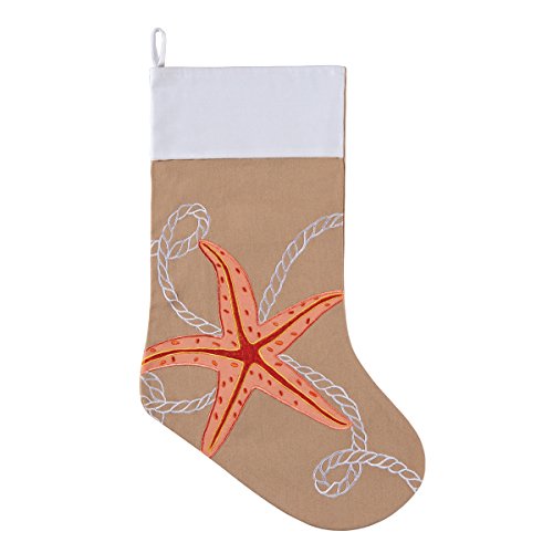 Christmas Stocking Tropical Christmas Stocking Starfish Tropical Christmas Decor 8.5" X 20