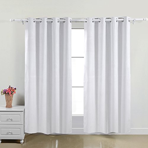 Deconovo Solid White Funtional Suede Thermal Insulated Blackout