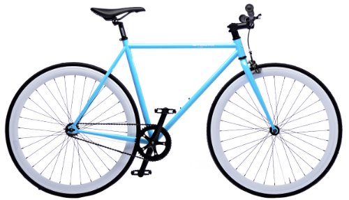 blue fixed gear bike